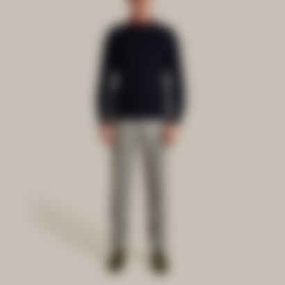Soft Extrafine Merino Wool Sweater in Dark Navy