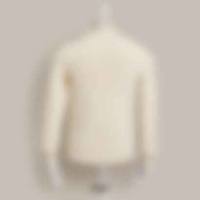 Ribbed Cotton Raglan Sweater in Light Cream