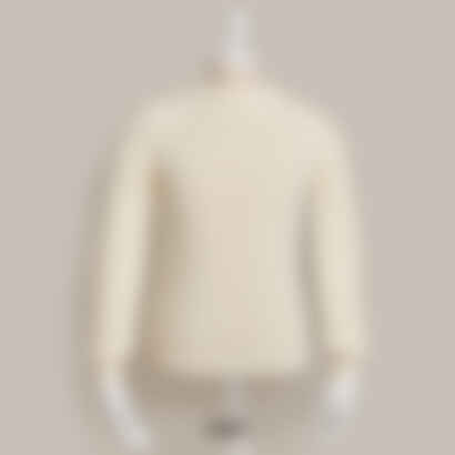 Ribbed Cotton Raglan Sweater in Light Cream