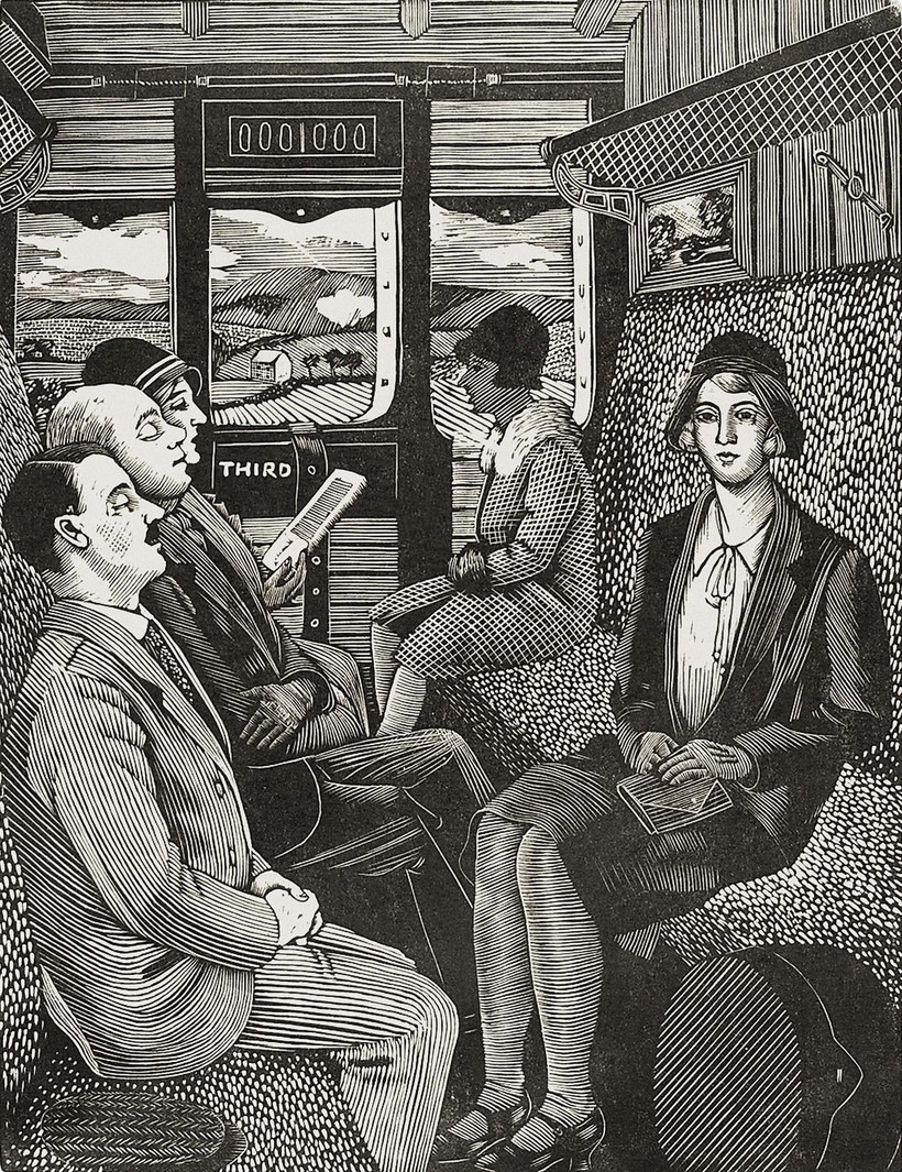 Train Journey, a wood engraving by Tirzah Garwood, 1929.