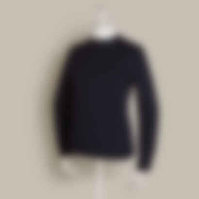 Soft Extrafine Merino Wool Sweater in Dark Navy